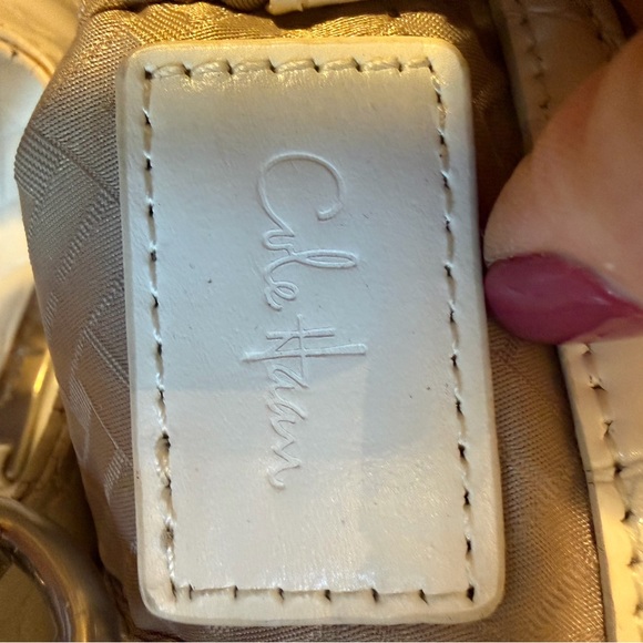 Cole Haan White Croc Embossed Patent Leather Hobo Bag - Picture 2 of 16